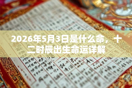 2026年5月3日是什么命，十二时辰出生命运详解