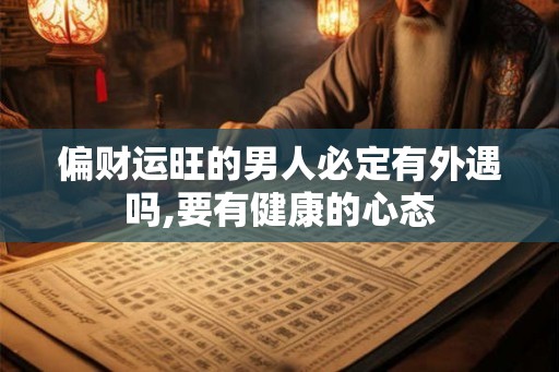 偏财运旺的男人必定有外遇吗,要有健康的心态