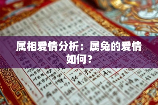 属相爱情分析：属兔的爱情如何？