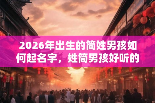 2026年出生的简姓男孩如何起名字，姓简男孩好听的名字