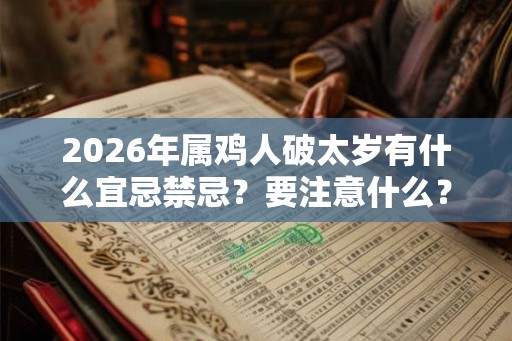 2026年属鸡人破太岁有什么宜忌禁忌？要注意什么？