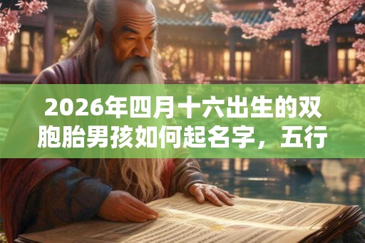 2026年四月十六出生的双胞胎男孩如何起名字，五行属什么