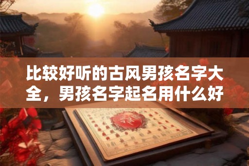 比较好听的古风男孩名字大全，男孩名字起名用什么好？