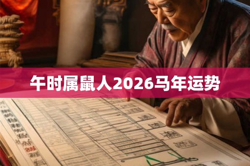 午时属鼠人2026马年运势 午时属鼠人2026马年运势