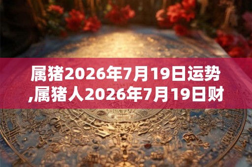 属猪2026年7月19日运势,属猪人2026年7月19日财运,生肖猪2026年7月19日运势