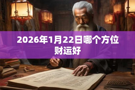 2026年1月22日哪个方位财运好
