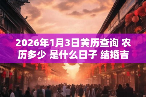 2026年1月3日黄历查询 农历多少 是什么日子 结婚吉时