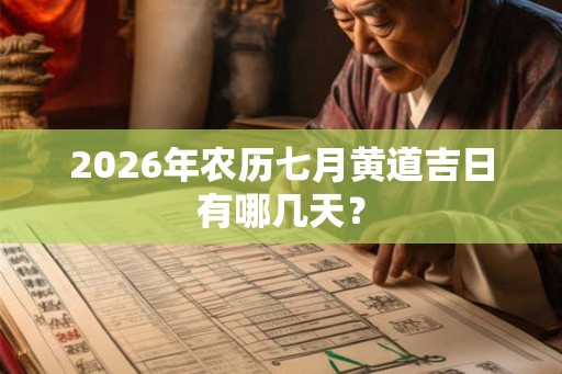 2026年农历七月黄道吉日有哪几天？
