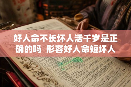 好人命不长坏人活千岁是正确的吗  形容好人命短坏人命长