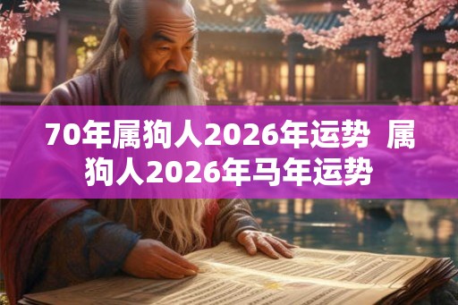 70年属狗人2026年运势 属狗人2026年马年运势 70年属狗人2026年运势 属狗人2026年马年运势