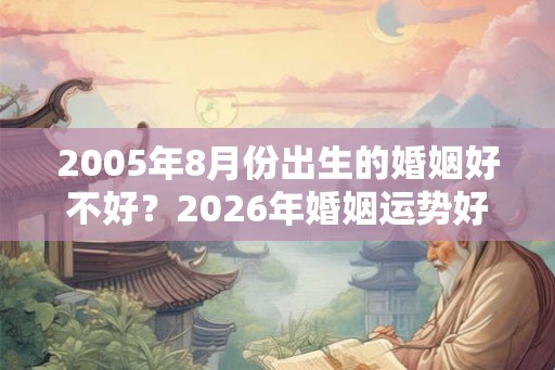 2005年8月份出生的婚姻好不好？2026年婚姻运势好吗？