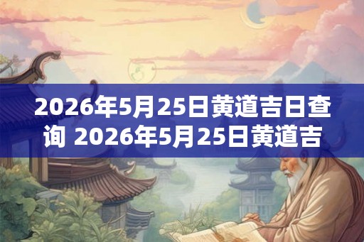2026年5月25日黄道吉日查询 2026年5月25日黄道吉日是哪天