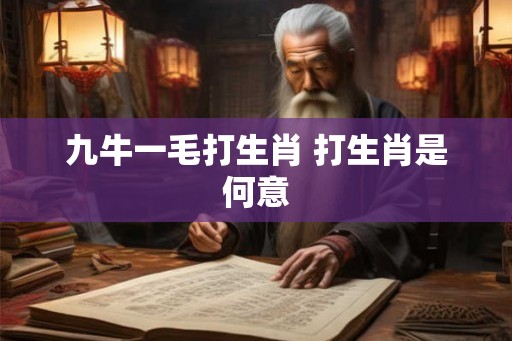 九牛一毛打生肖 打生肖是何意