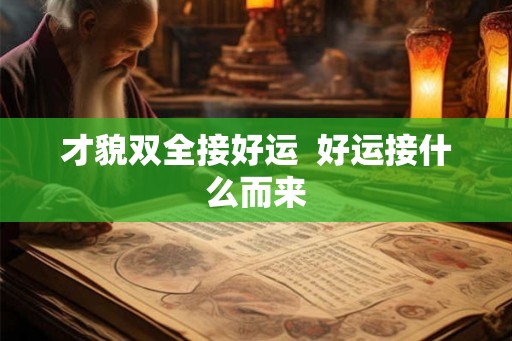 才貌双全接好运  好运接什么而来