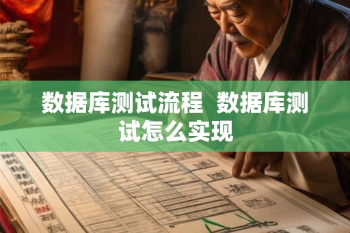 数据库测试流程  数据库测试怎么实现