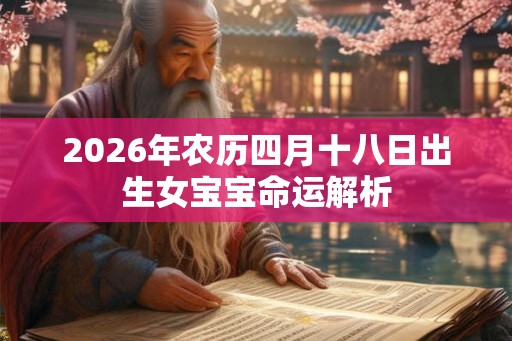 2026年农历四月十八日出生女宝宝命运解析 2026年农历四月十八日出生女宝宝命运解析