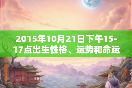 2015年10月21日下午15-17点出生性格、运势和命运