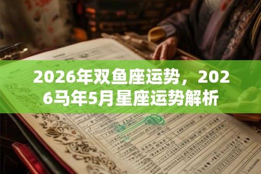 2026年双鱼座运势，2026马年5月星座运势解析