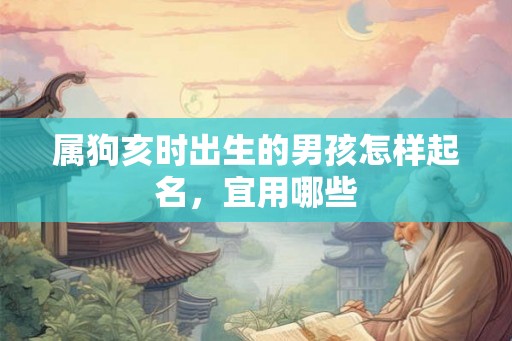 属狗亥时出生的男孩怎样起名，宜用哪些