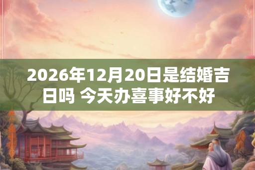 2026年12月20日是结婚吉日吗 今天办喜事好不好
