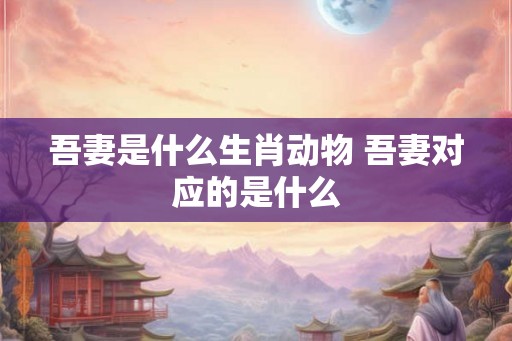 吾妻是什么生肖动物 吾妻对应的是什么
