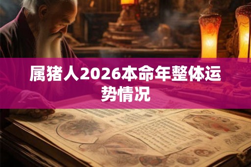 属猪人2026本命年整体运势情况