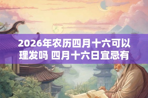 2026年农历四月十六可以理发吗 四月十六日宜忌有哪些
