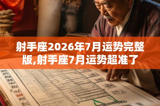 射手座2026年7月运势完整版,射手座7月运势超准了
