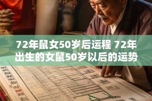 72年鼠女50岁后运程 72年出生的女鼠50岁以后的运势如何