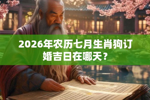 2026年农历七月生肖狗订婚吉日在哪天？