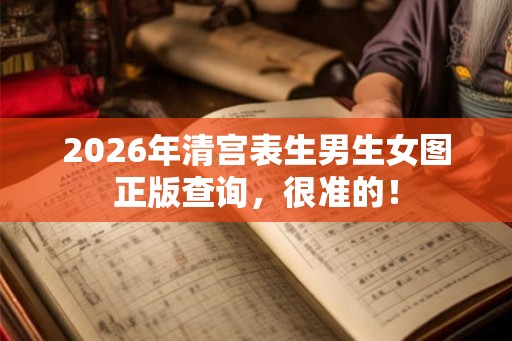 2026年清宫表生男生女图正版查询，很准的！