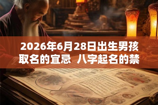 2026年6月28日出生男孩取名的宜忌  八字起名的禁忌