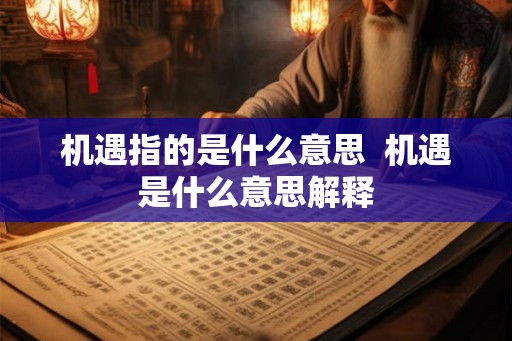 机遇指的是什么意思  机遇是什么意思解释