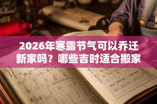 2026年寒露节气可以乔迁新家吗？哪些吉时适合搬家？