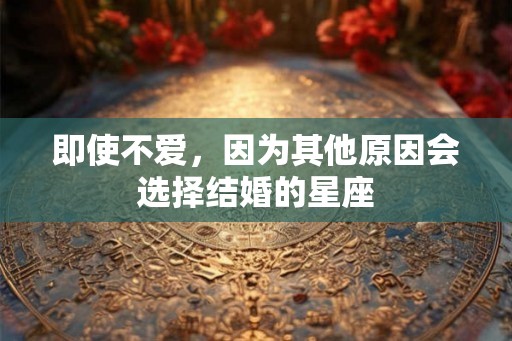 即使不爱,因为其他原因会选择结婚的星座 即使不爱,因为其他原因会选择结婚的星座