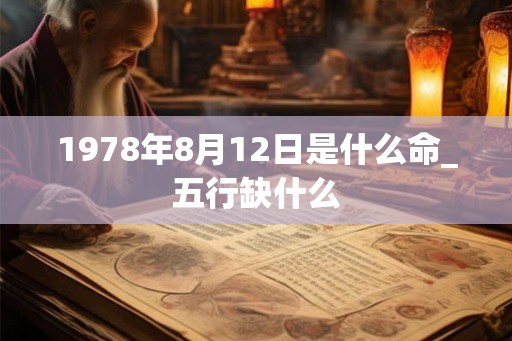 1978年8月12日是什么命_五行缺什么