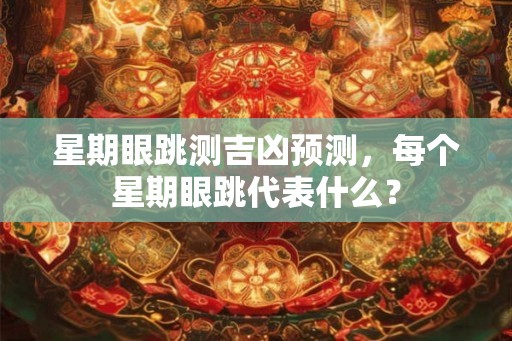 星期眼跳测吉凶预测,每个星期眼跳代表什么? 星期眼跳测吉凶预测,每个星期眼跳代表什么?