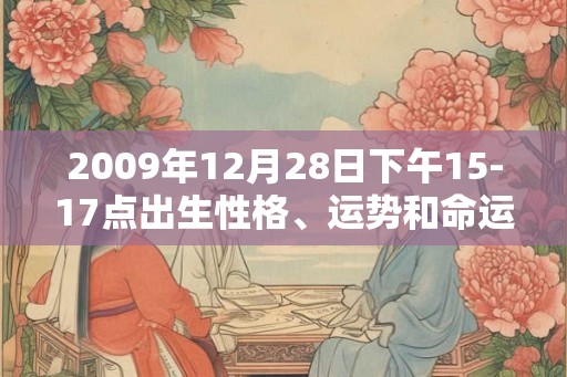 2009年12月28日下午15-17点出生性格、运势和命运
