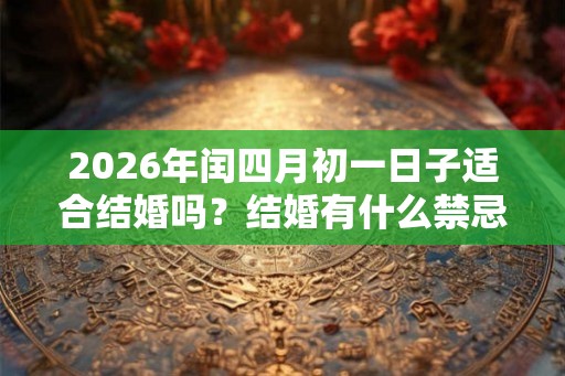 2026年闰四月初一日子适合结婚吗？结婚有什么禁忌？