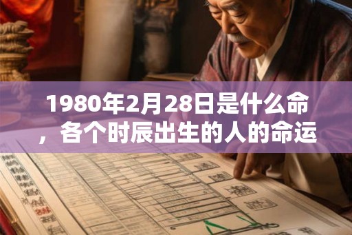 1980年2月28日是什么命，各个时辰出生的人的命运