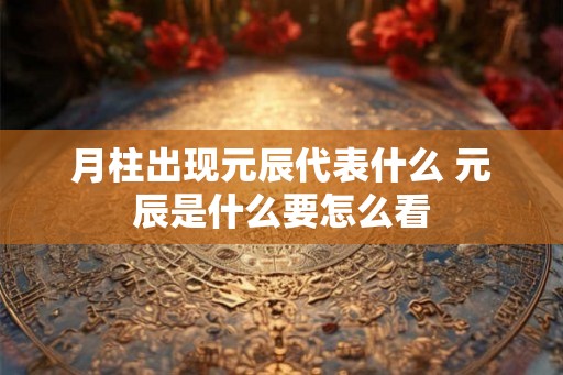 月柱出现元辰代表什么 元辰是什么要怎么看
