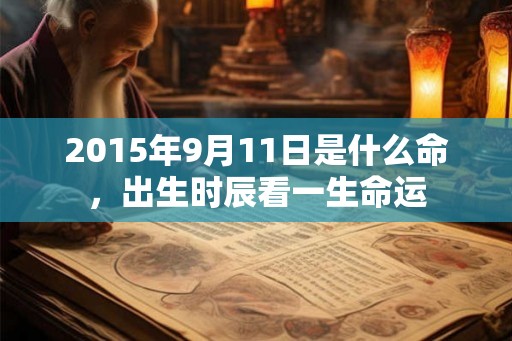 2015年9月11日是什么命，出生时辰看一生命运