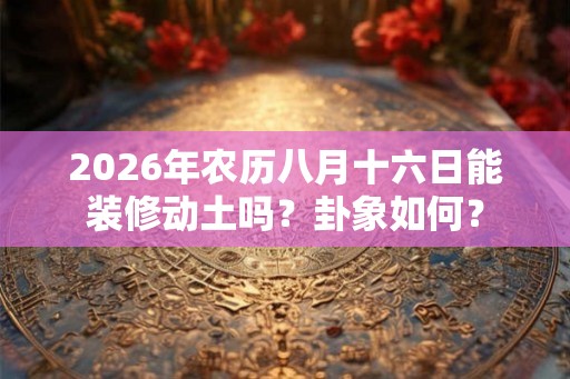 2026年农历八月十六日能装修动土吗？卦象如何？