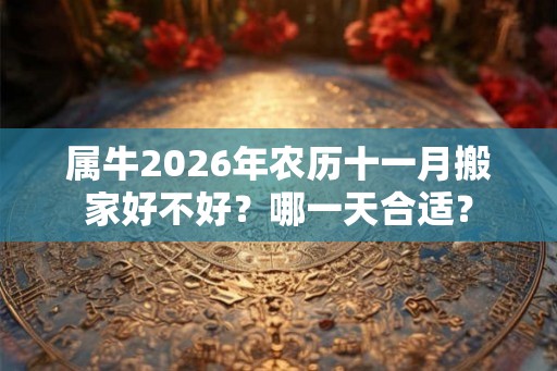 属牛2026年农历十一月搬家好不好？哪一天合适？