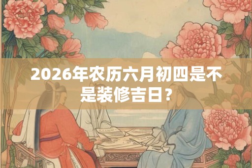 2026年农历六月初四是不是装修吉日？