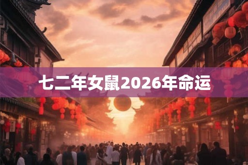 七二年女鼠2026年命运 七二年女鼠2026年命运