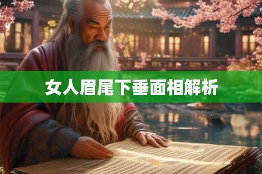 女人眉尾下垂面相解析