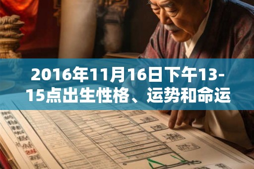 2016年11月16日下午13-15点出生性格、运势和命运