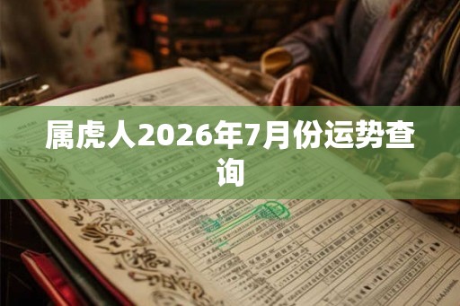 属虎人2026年7月份运势查询