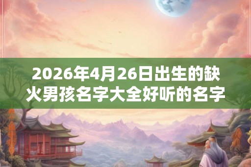 2026年4月26日出生的缺火男孩名字大全好听的名字
